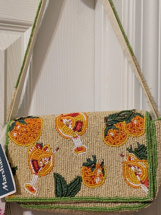 Marshalls Handbags - Viral Made in India beaded bag in Aperol Spritz